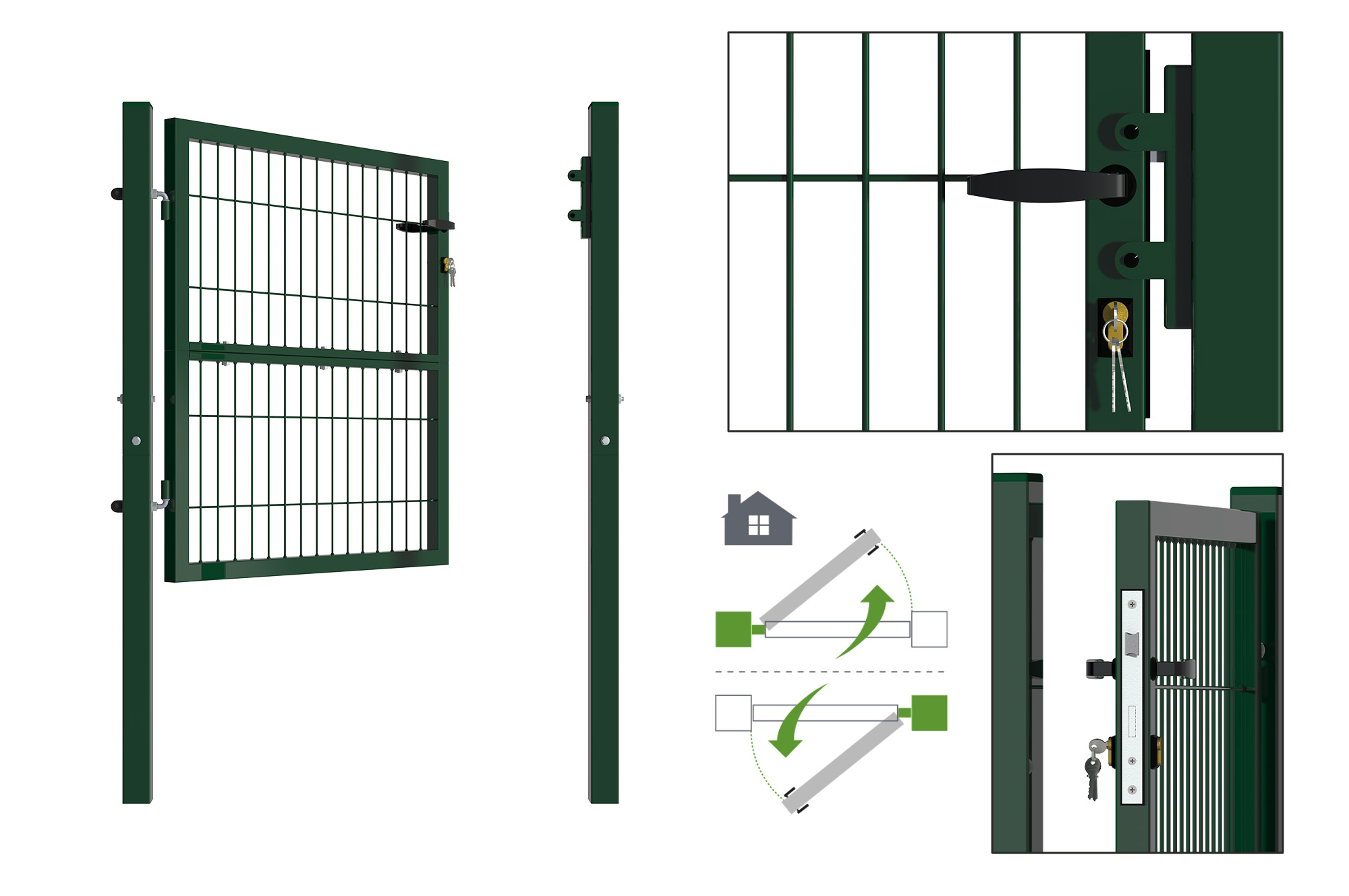 Portillon grillagé 1m vert RAZO H.100cm 5