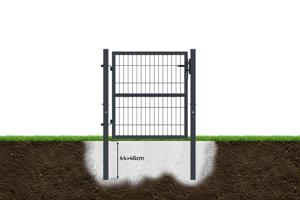 Portail grillagé 3m RAZO H.100cm + Portillon 1m RAZO H.100cm gris 18