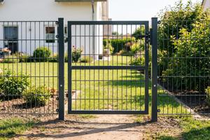 Portail grillagé 3m RAZO H.100cm + Portillon 1m RAZO H.100cm gris 19