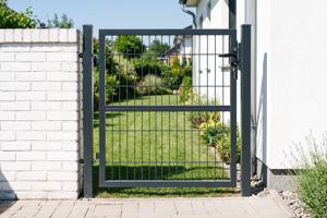 Portail grillagé 3m RAZO H.100cm + Portillon 1m RAZO H.100cm gris 12