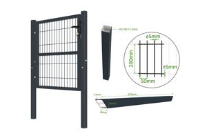 Portail grillagé 3m RAZO H.100cm + Portillon 1m RAZO H.100cm gris 15