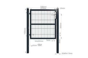 Puerta de malla​ 1m gris RAZO Alt.100cm 6