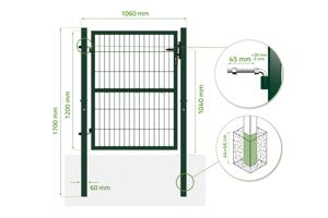 Gittertor 1m Grün RAZO H.120cm 3