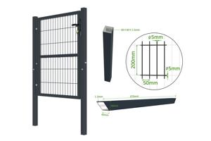 Portillon grillagé 1m gris RAZO H.120cm 5