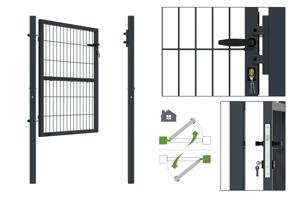 Portillon grillagé 1m gris RAZO H.120cm 4