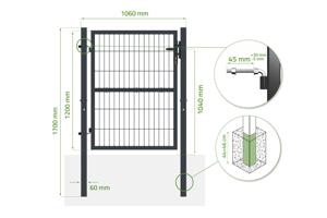 Portillon grillagé 1m gris RAZO H.120cm 3