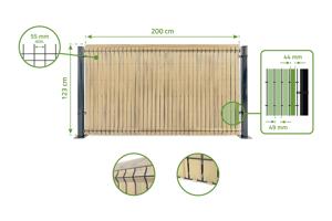 Rigid PVC blackout slats kit CINTO L.2m x H.120cm beige 7