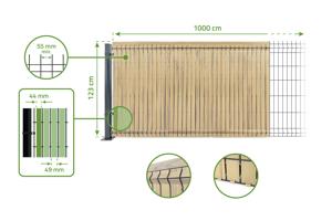 CINTO verduisteringslamellenset van stijf PVC L.10m x H.120cm beige 7