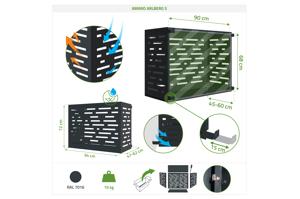 Arlberg Amaro steel air conditioner cover with bottom panel – Size S 12