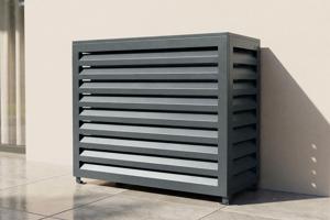 Cache clim & pompe à chaleur AMARO acier - Taille M main image