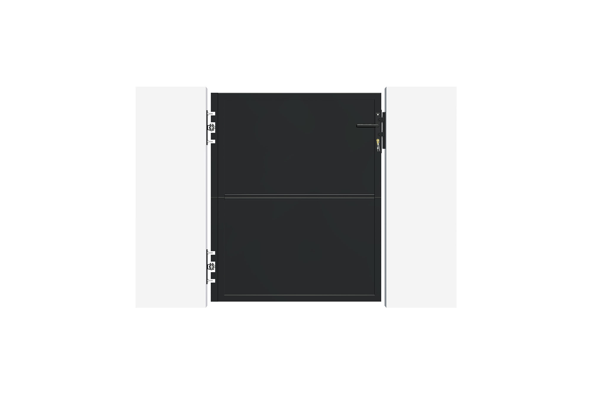 NALI 1 m matinės juodos spalvos plieniniai vartai, aukštis 120 cm 2