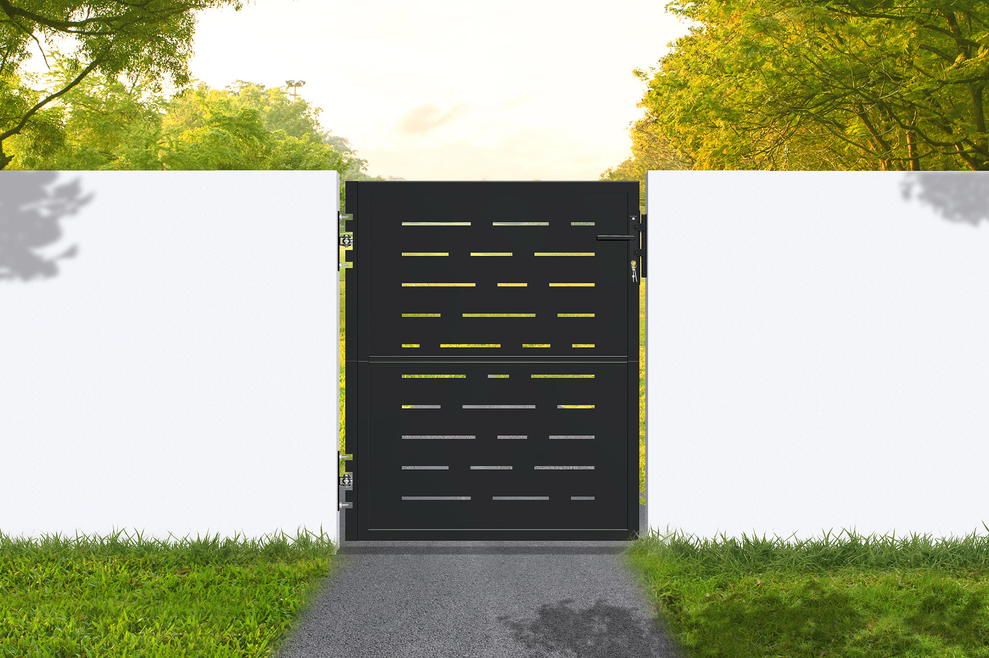 Puerta de acero negro mate 1m NALI ARLBERG H.120cm 1