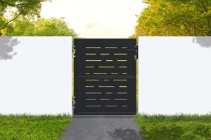 Matt black steel gate 1m NALI ARLBERG H.120cm main image