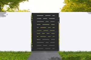 Matt black steel gate 1m NALI ARLBERG H.140cm main image