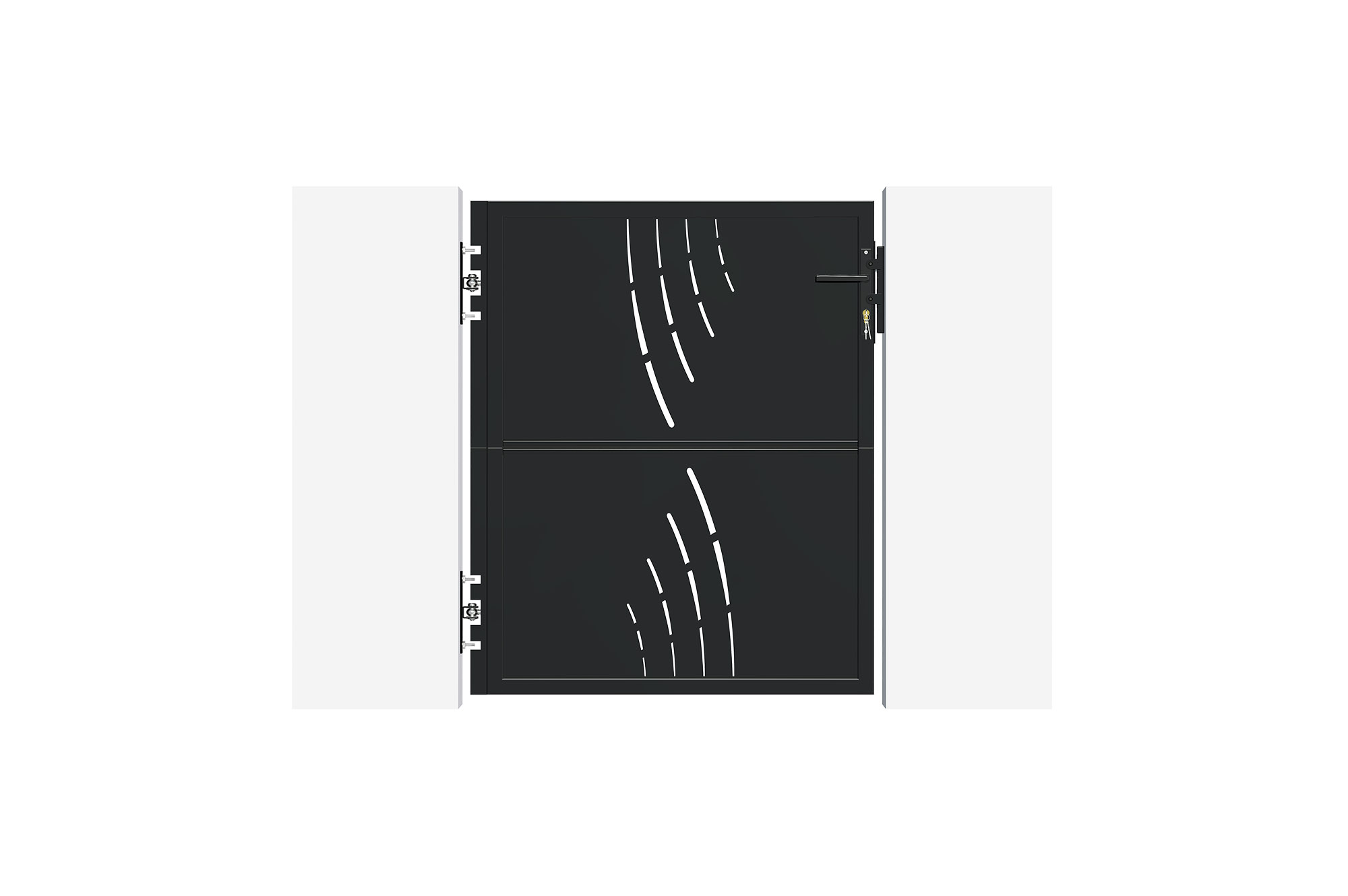 Μαύρη ματ ατσάλινη πύλη 1μ NALI VELETA Υ.120cm 2