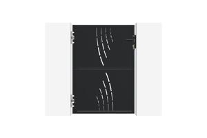 Matt black steel gate 1m NALI VELETA H.140cm 2