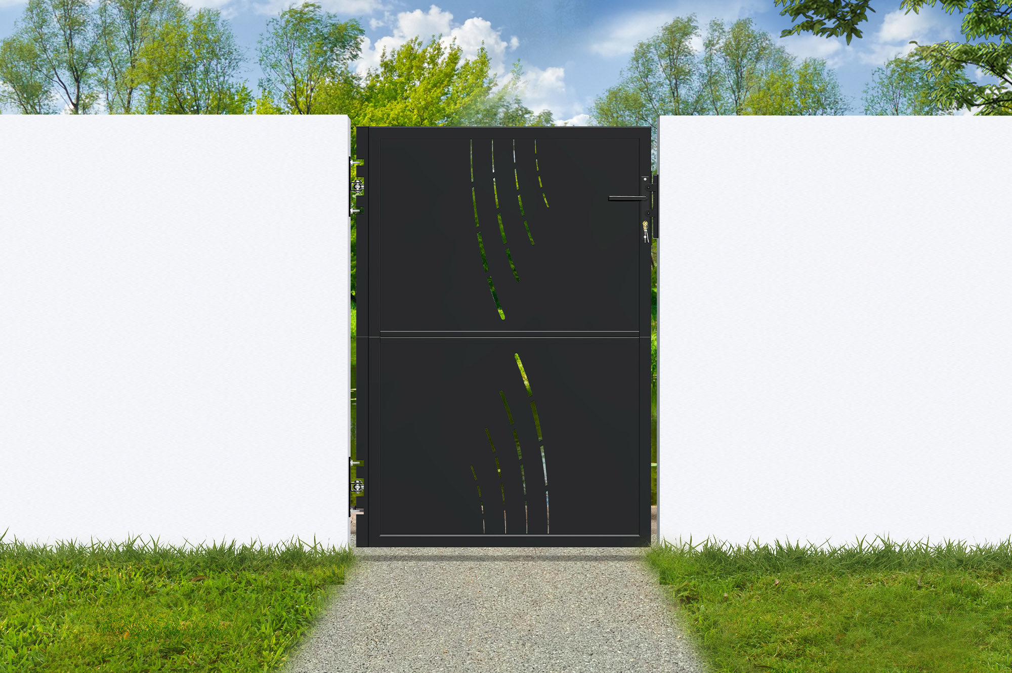 Matt fekete acél kapu 1m NALI VELETA Ma. 140cm 1