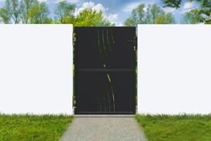 Matt black steel gate 1m NALI VELETA H.140cm main image