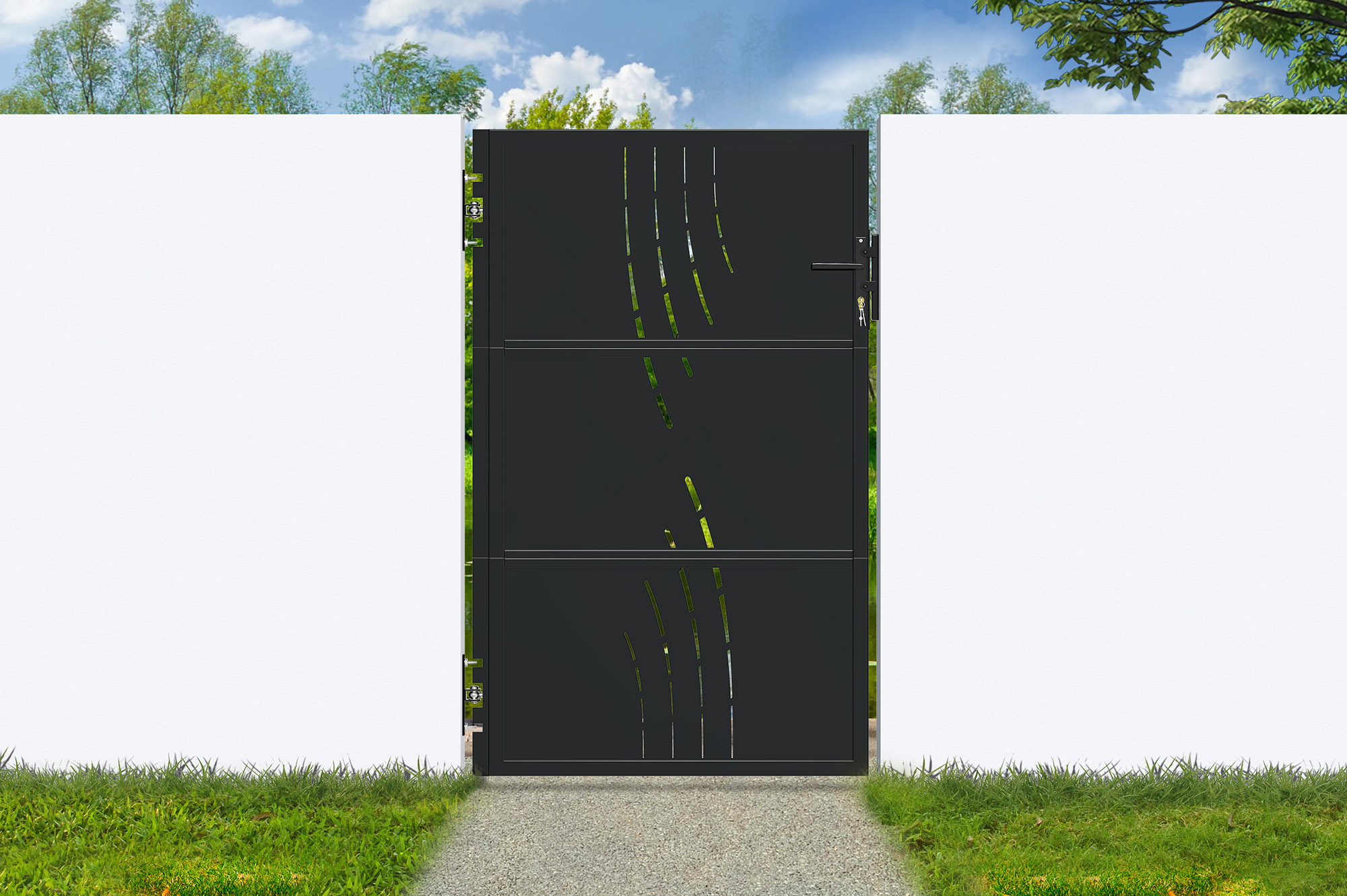 Matt black steel gate 1m NALI VELETA H.160cm main_image