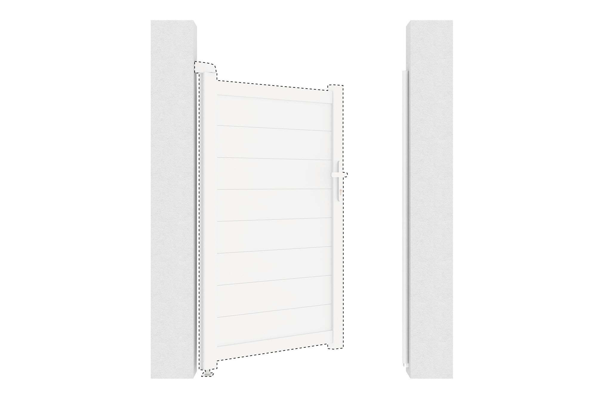 EIGER Vrata 1m, visina 140cm, bijela + komplet za preokretanje otvaranja 9