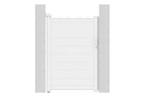 Portillon 1m EIGER H.140cm blanc + Kit inversion ouverture 12