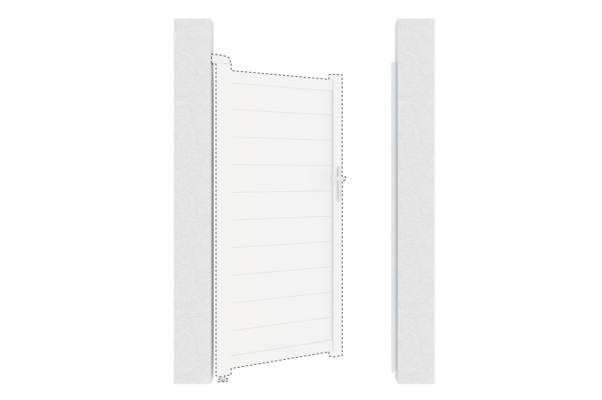 EIGER 1m Gate, 180cm High, White + Reversing Opening Kit 13