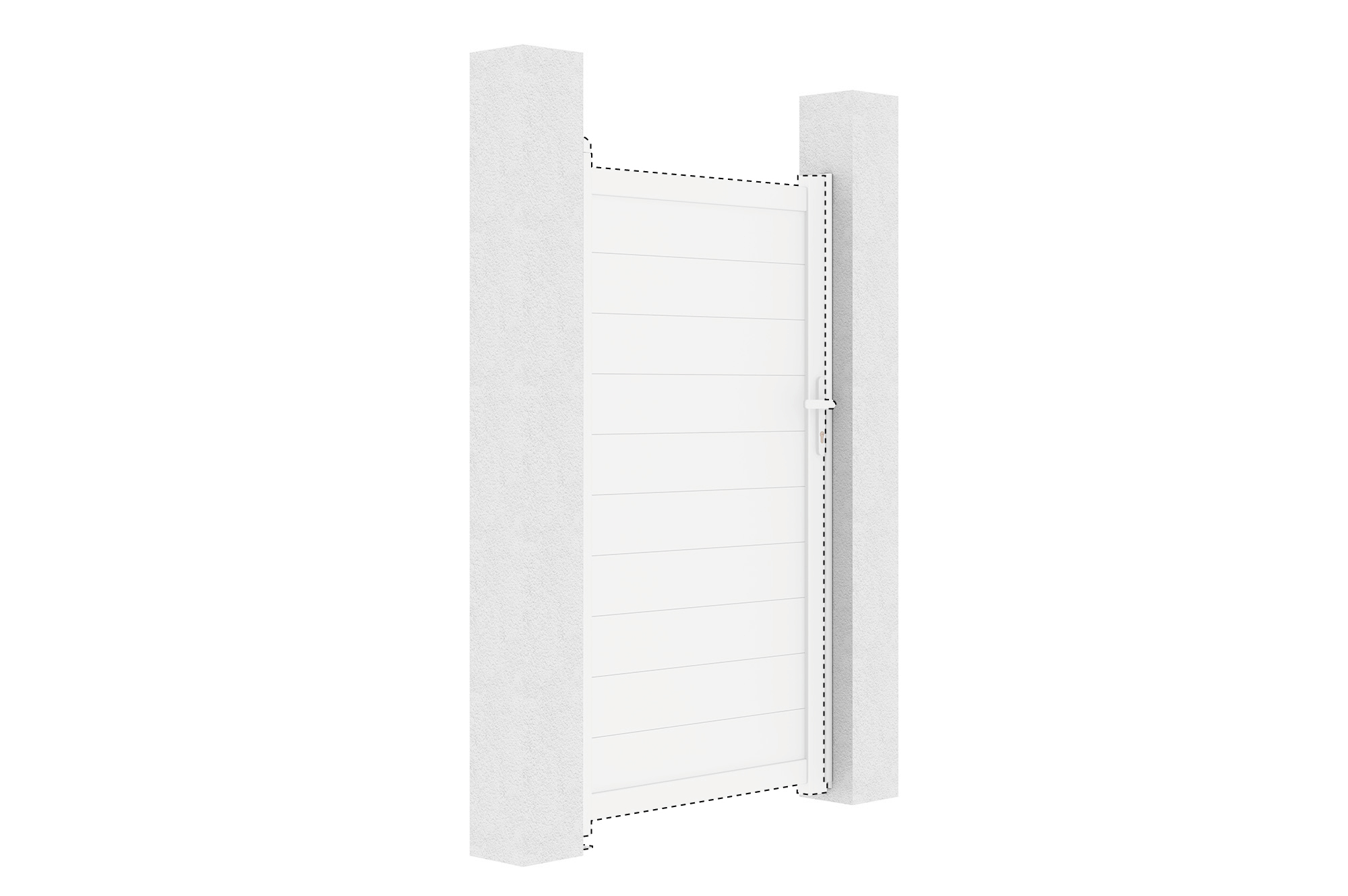 EIGER 1m Gate, 180cm High, White + Reversing Opening Kit 15