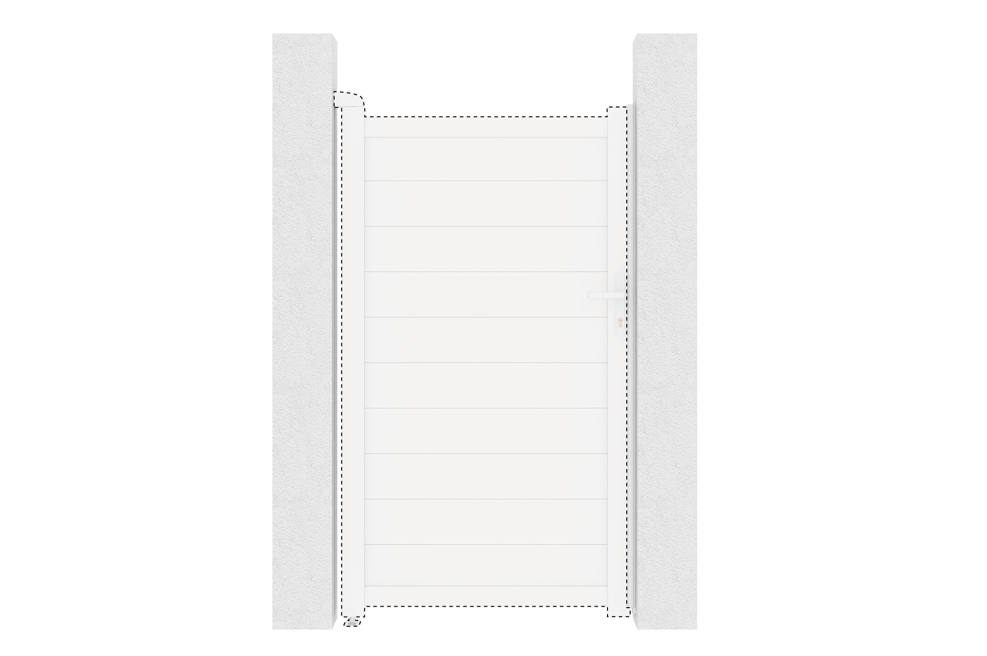 EIGER 1m Gate, 180cm High, White + Reversing Opening Kit 14