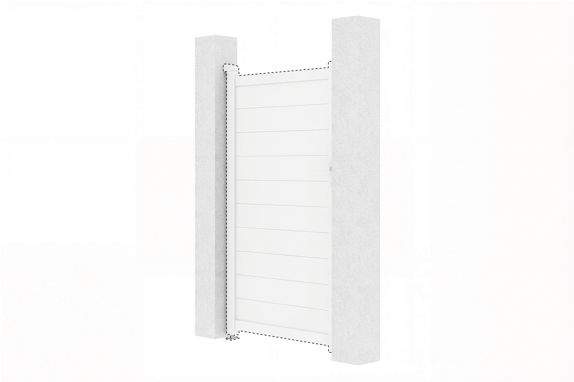 EIGER 1m Gate, 180cm High, White + Reversing Opening Kit 16