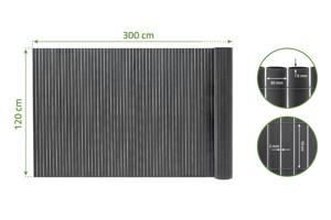 Σίτα από PVC με καλαμάκι διπλής όψης VISO, 3μ x 1,2μ, ανθρακί γκρι, με κουμπώματα 3