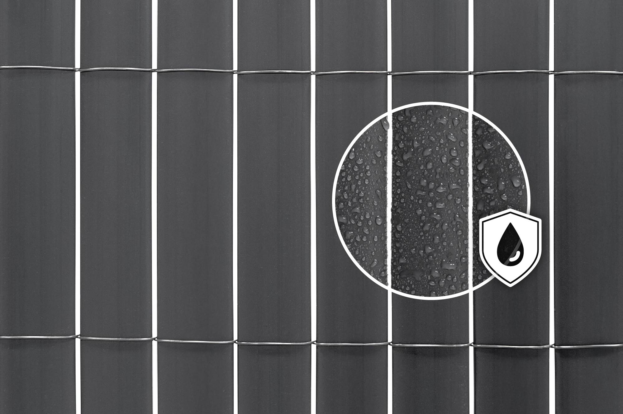 Malla de caña de PVC VISO, 10 m de largo x 1,5 m de alto, gris antracita 5