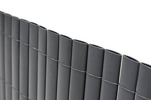 VISO dubbelsidig PVC-rörskärm, 5m x 1,8m, antracitgrå, med fästelement 12