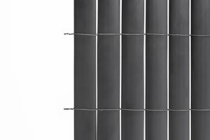 VISO dubbelsidig PVC-rörskärm, 5m x 1,8m, antracitgrå, med fästelement 13
