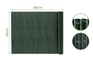 Tela de junco dupla face VISO em PVC, 5m de comprimento x 1,5m de altura, verde, com fixadores. 3
