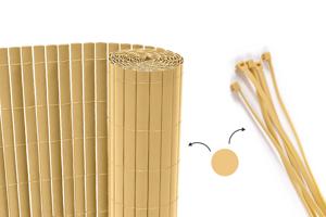 Ecran dublu-adeziv VISO din stuf din PVC, 8m x 1,5m, bej, cu elemente de fixare main image