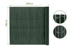 VISO double-sided PVC reed screen, 5m x 1.8m, green, with fasteners 3