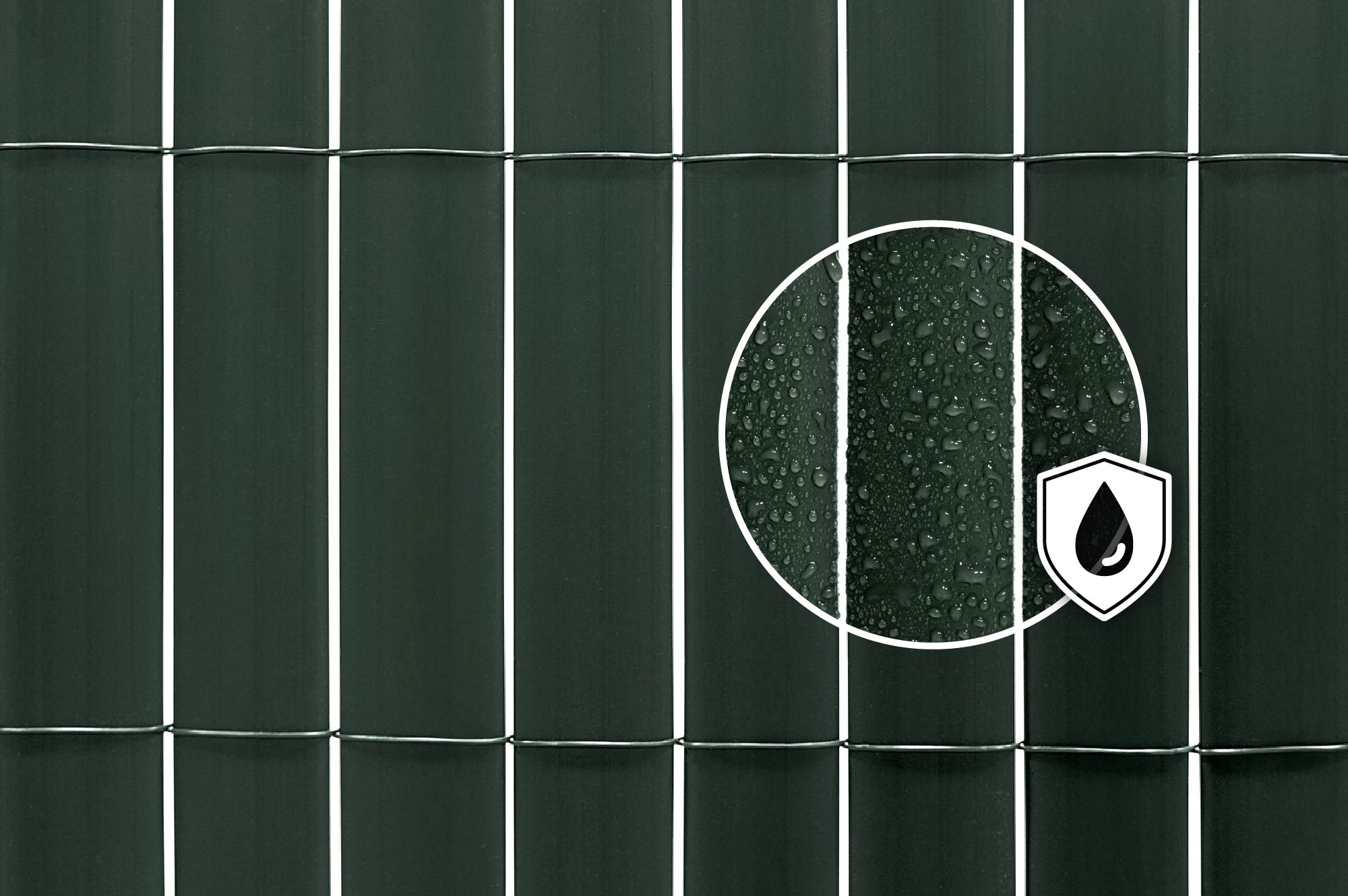 Pantalla de caña de PVC VISO, 8 m x 1,8 m, verde 5