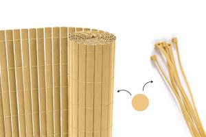 VISO double-sided PVC reed screen, 3m x 1.8m, beige, with fasteners main image