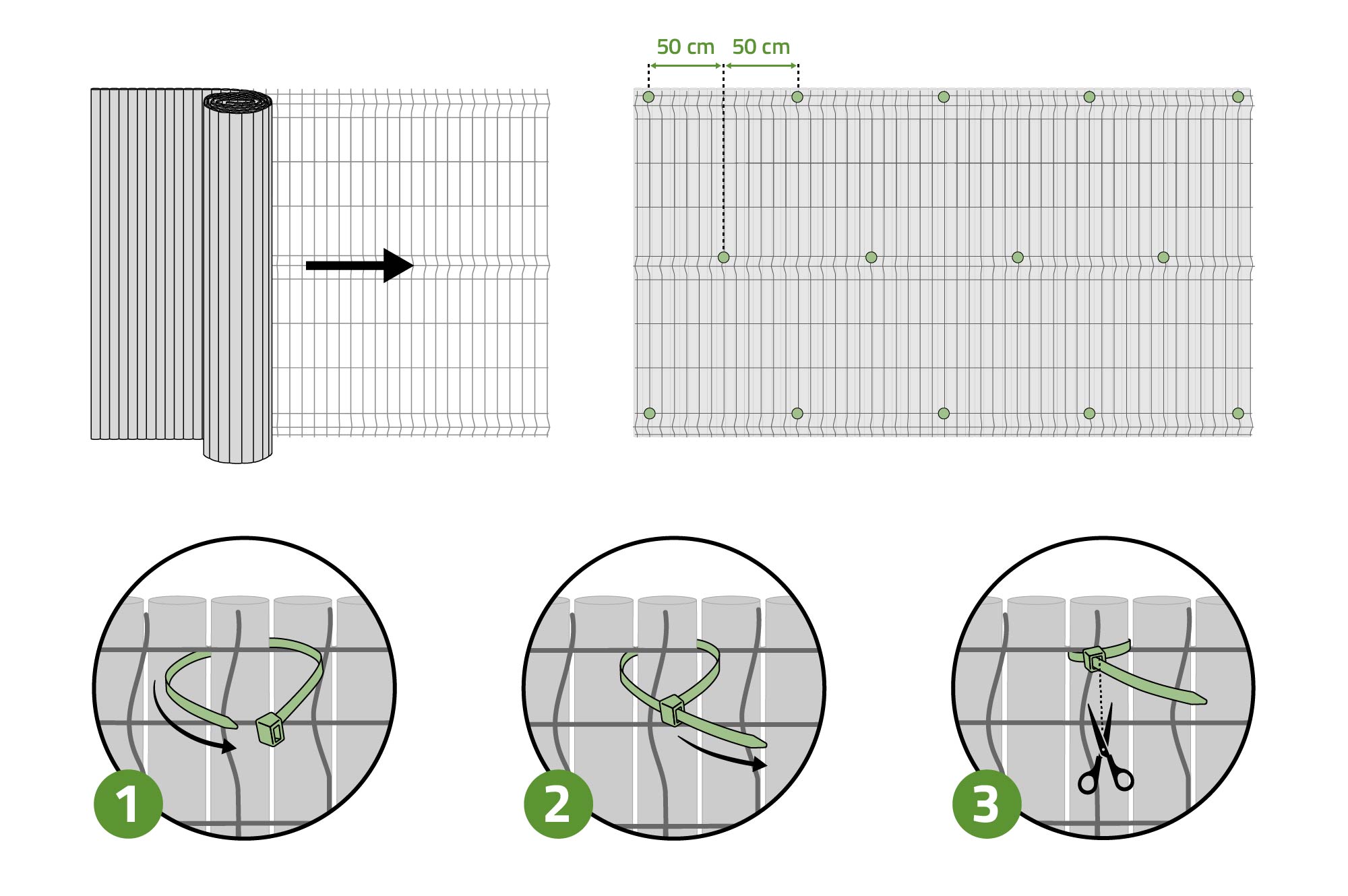 Canisse PVC VISO L.3m x H.1,8m Vert 6
