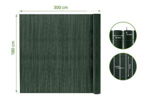 Canisse PVC double face VISO L.3m x H.1,8m Vert avec attaches 3