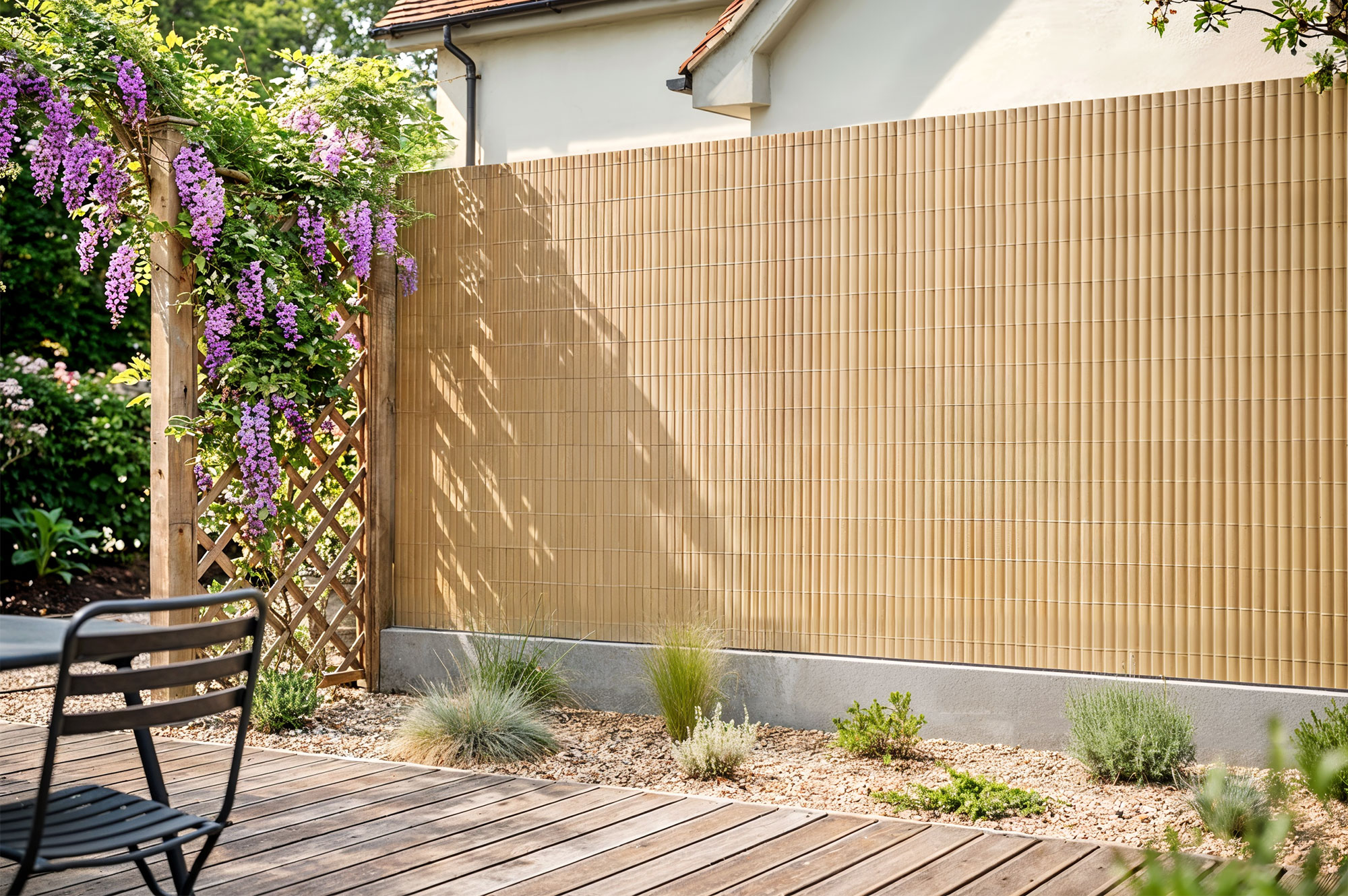 VISO double-sided PVC reed screen, 3m x 1.5m, beige, with fasteners 2