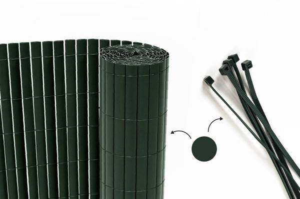 VISO dvostranska PVC mreža iz trstike, 3 m x 1,5 m, zelena, s pritrdilnimi elementi main image