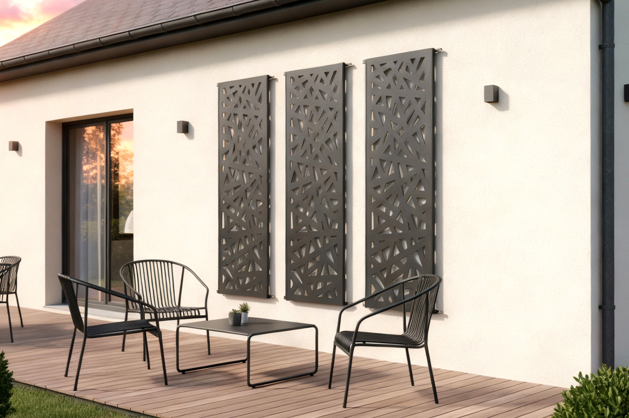 RUIVO Dekorplatte, schwarz, H. 160 cm, vollflächiges Muster 6