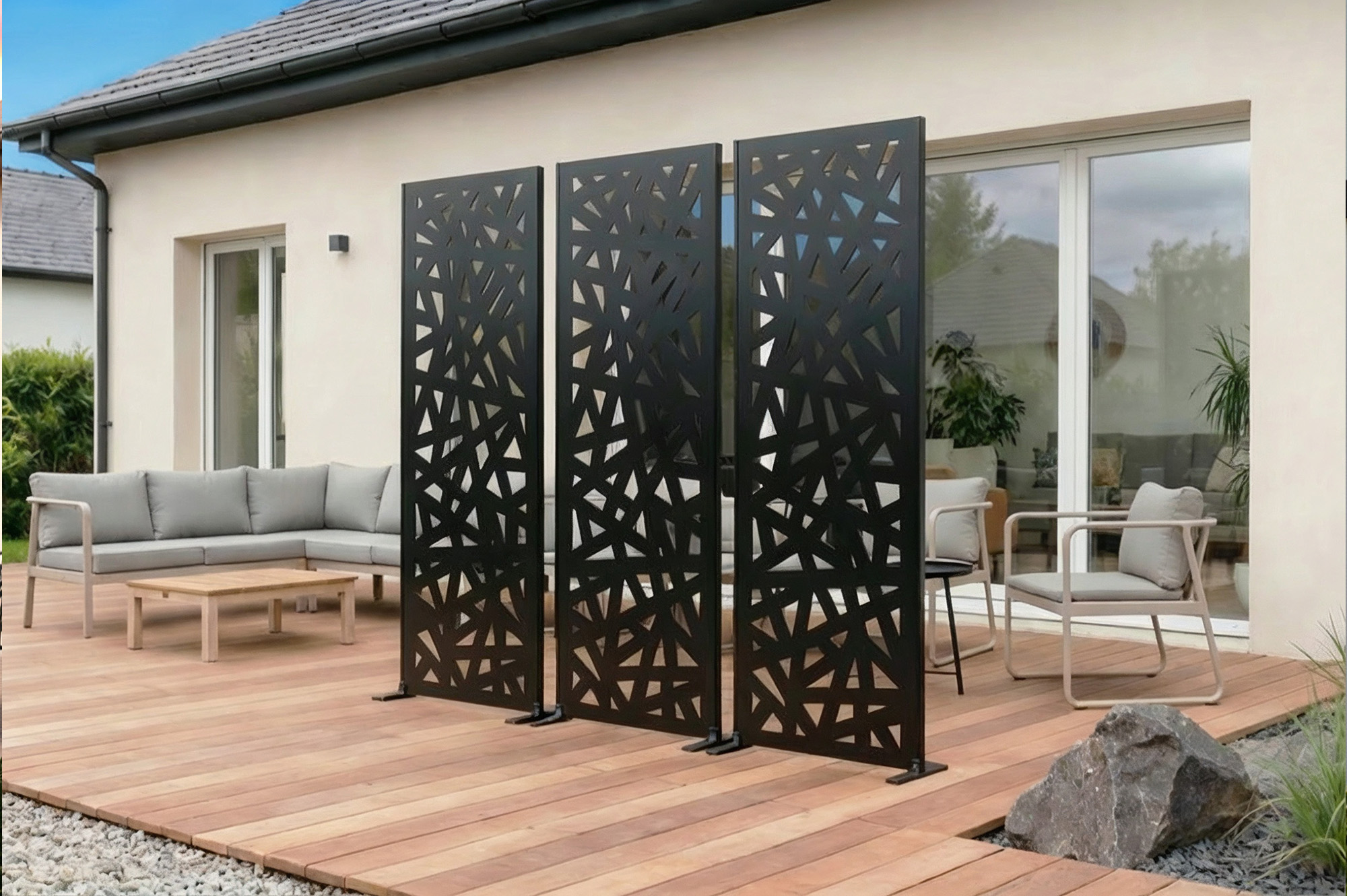 RUIVO Dekorplatte, schwarz, H. 160 cm, vollflächiges Muster 1