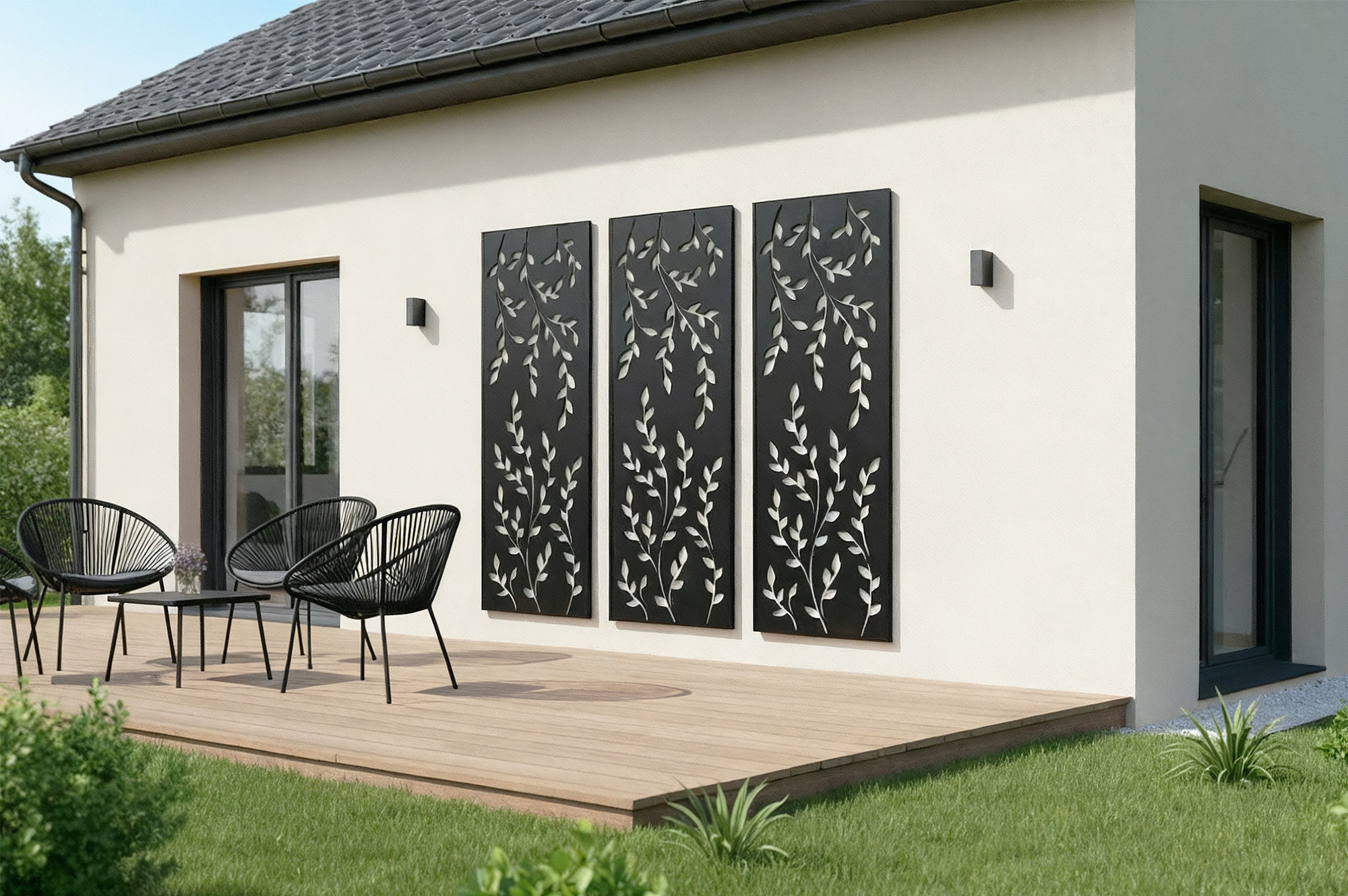 Διακοσμητικό πάνελ FOLYA, μαύρο, Υ.160cm, σχέδιο σε όλη την επιφάνεια 6