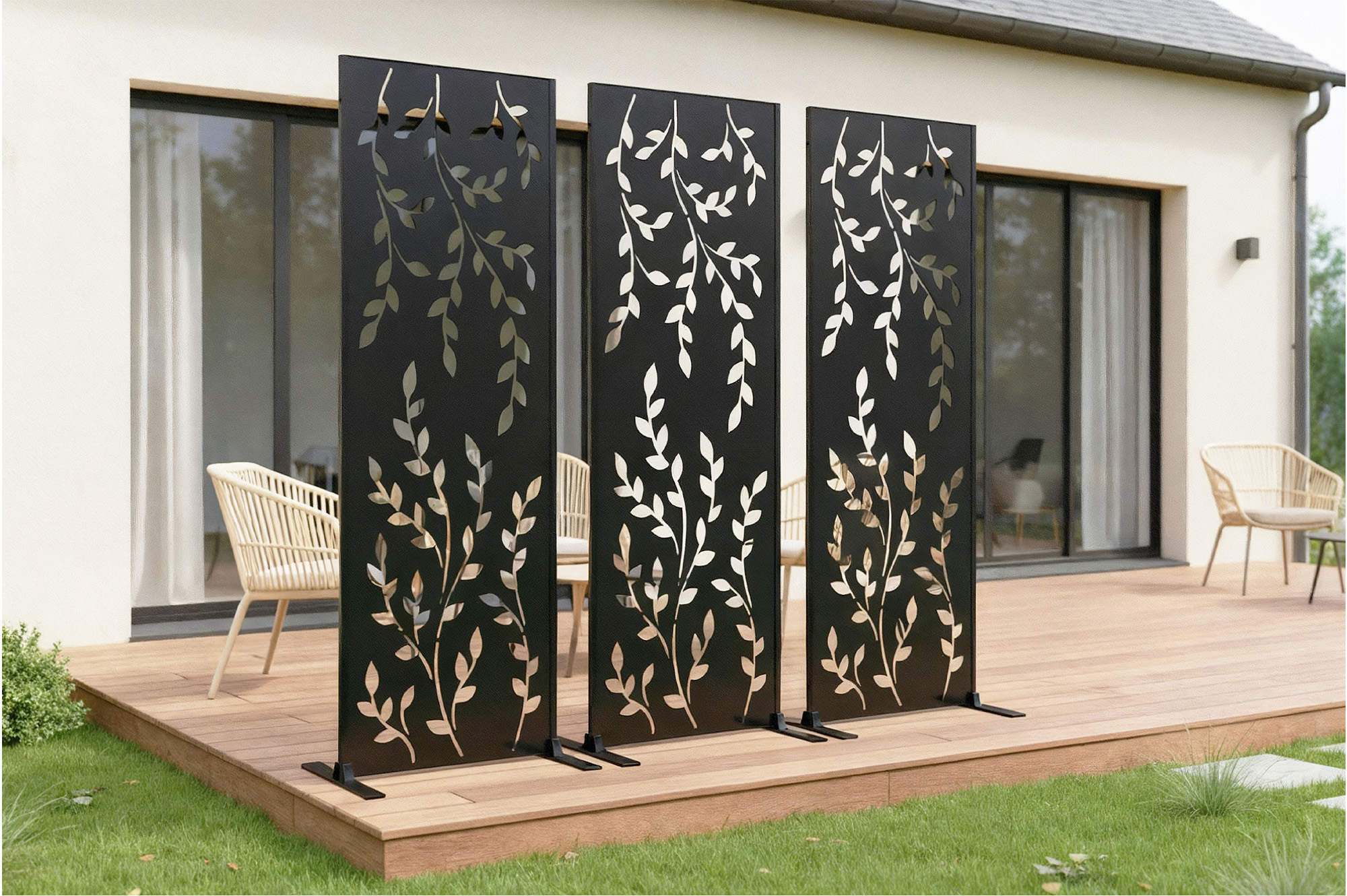 Διακοσμητικό πάνελ FOLYA, μαύρο, Υ.160cm, σχέδιο σε όλη την επιφάνεια 1