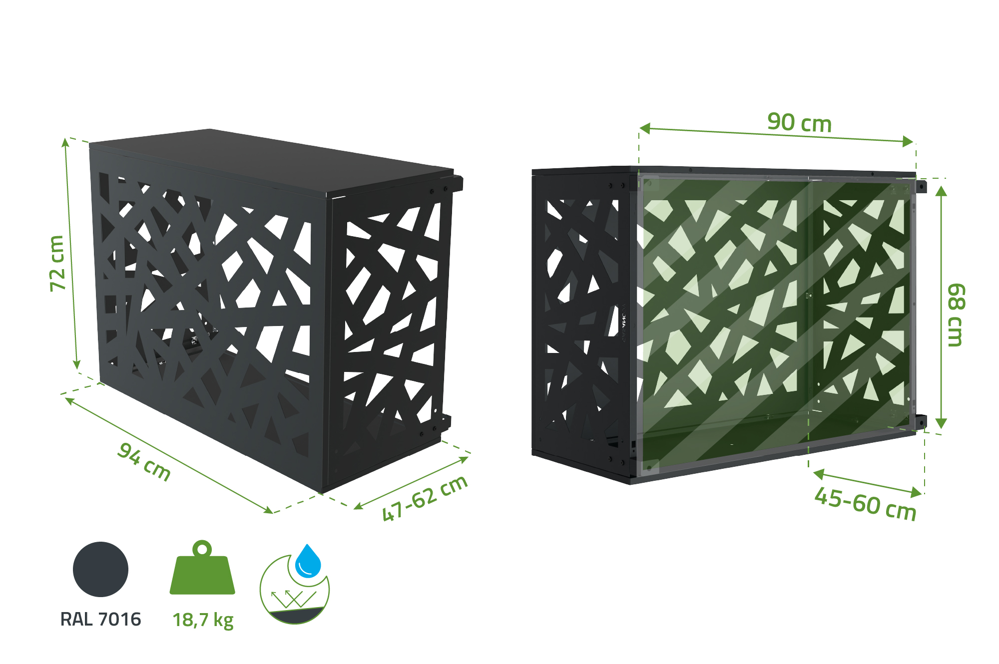 Amaro Ruivo Klimaanlagenabdeckung mit Bodenplatte – Größe S 3