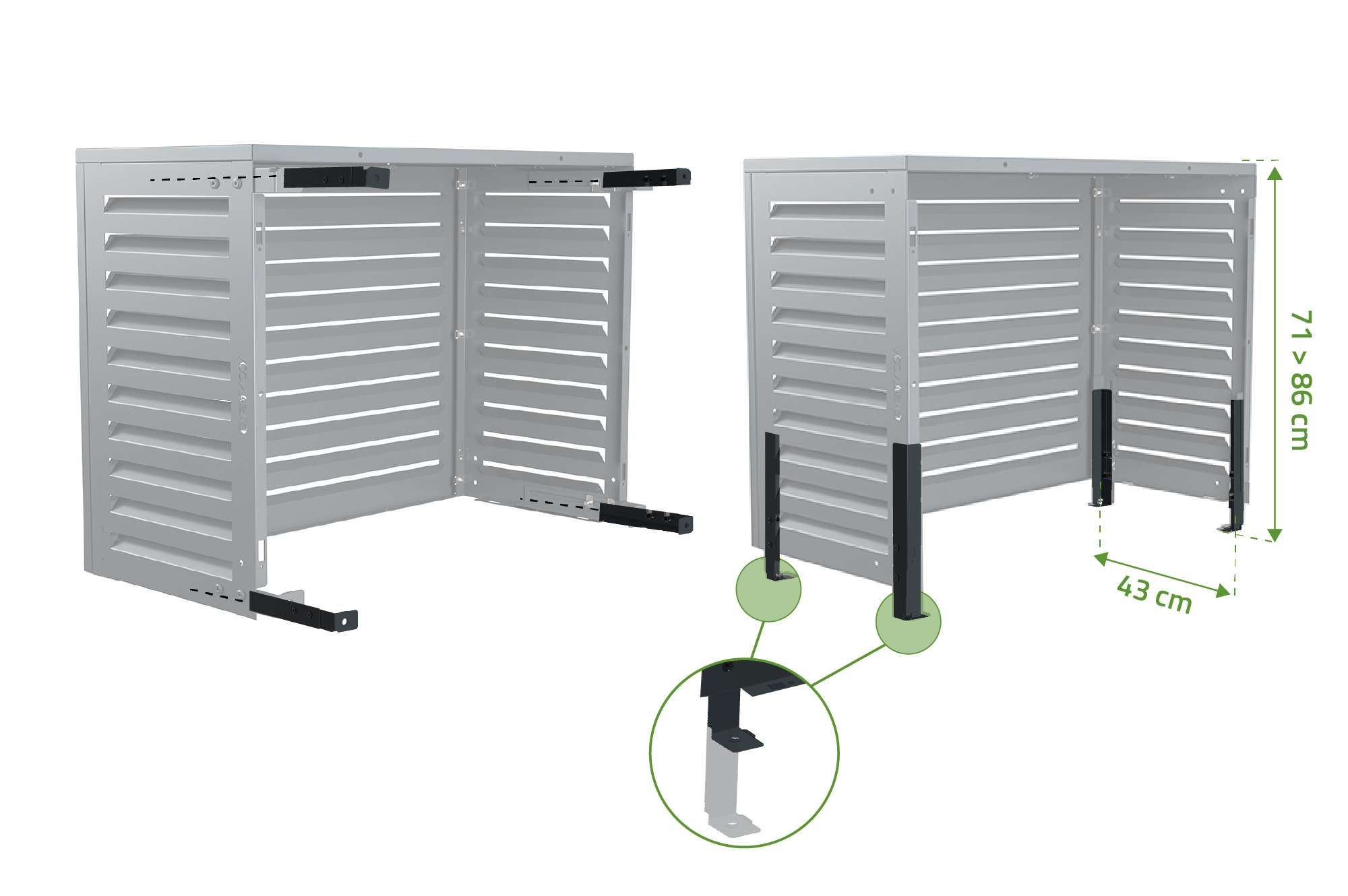 Aneto grijze aluminium airconditioninghoes - maat S 8