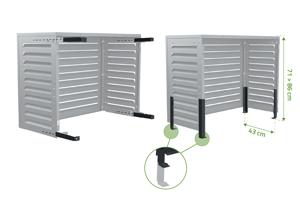 Cache clim & pompe à chaleur ANETO aluminium gris - taille S 8