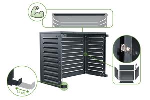 Cache clim & pompe à chaleur ANETO aluminium gris - taille S 9